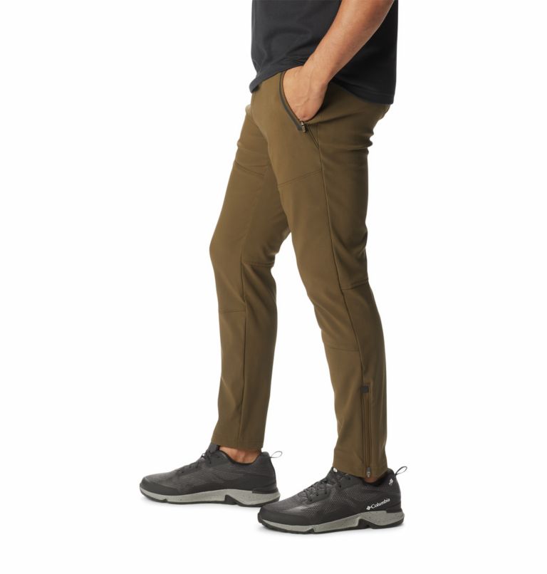 Pantalon Chaud de Randonnée Tech Trail Homme, Color: Olive Green, image 3