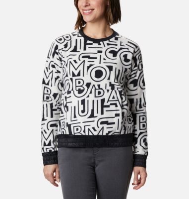 Haut ras-du-cou en polaire Exploration&trade; femme Exploration&trade; Fleece Crew | 319 | L, White Typo Print, front