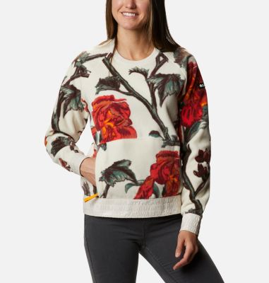 Haut ras-du-cou en polaire Exploration&trade; femme Exploration&trade; Fleece Crew | 319 | L, Chalk Botanical Print, front