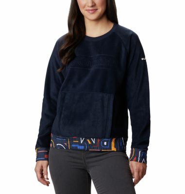 Haut ras-du-cou en polaire Exploration&trade; femme Exploration&trade; Fleece Crew | 319 | L, Dark Nocturnal Multi Typo Print, front