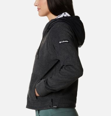 black hooded fleece jacket women's