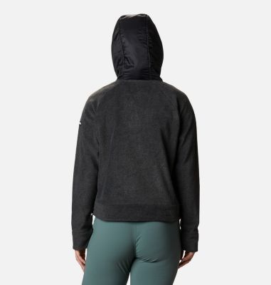 black hooded fleece jacket women's