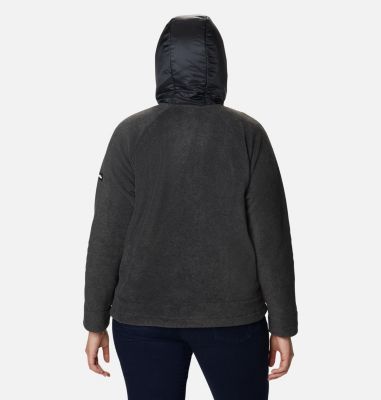 Women's Exploration&trade; Hooded Full Zip Fleece Jacket - Plus Size Exploration&trade; Hooded Fleece FZ | 472 | 1X, Charcoal Heather, back