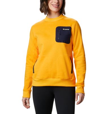 Sweat-Shirt Columbia Lodge Femme Columbia Lodge&trade; Pullover | 010 | L, Bright Marigold, Dark Nocturnal, front