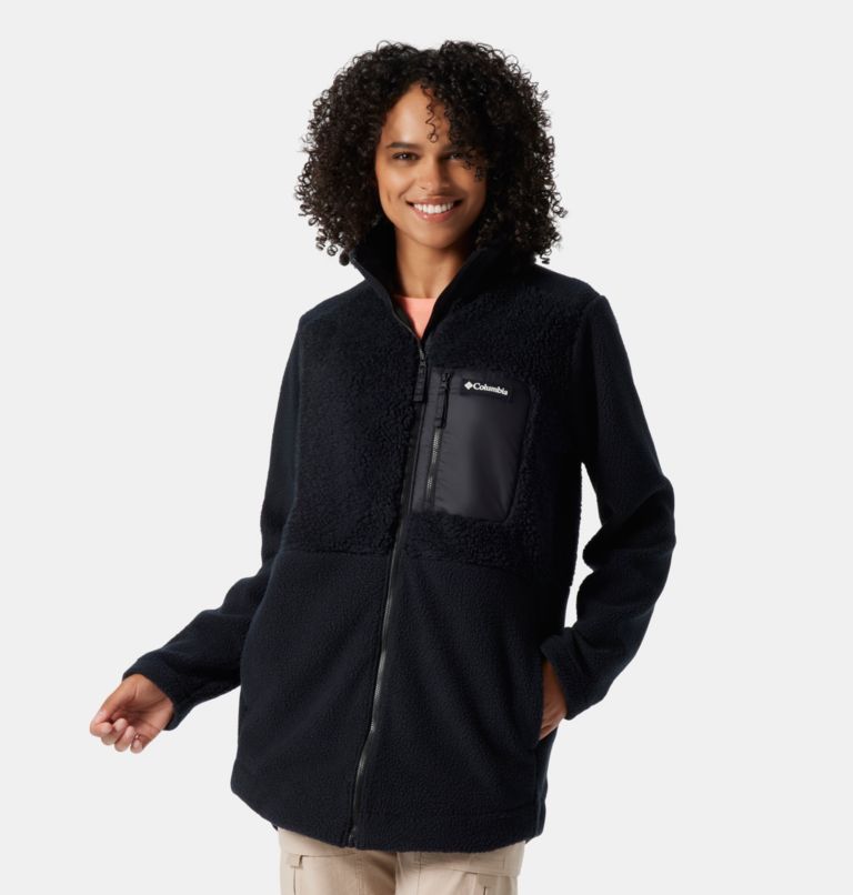 Thumbnail: Women's Columbia Lodge Sherpa Full Zip Fleece, Color: Black, image 1