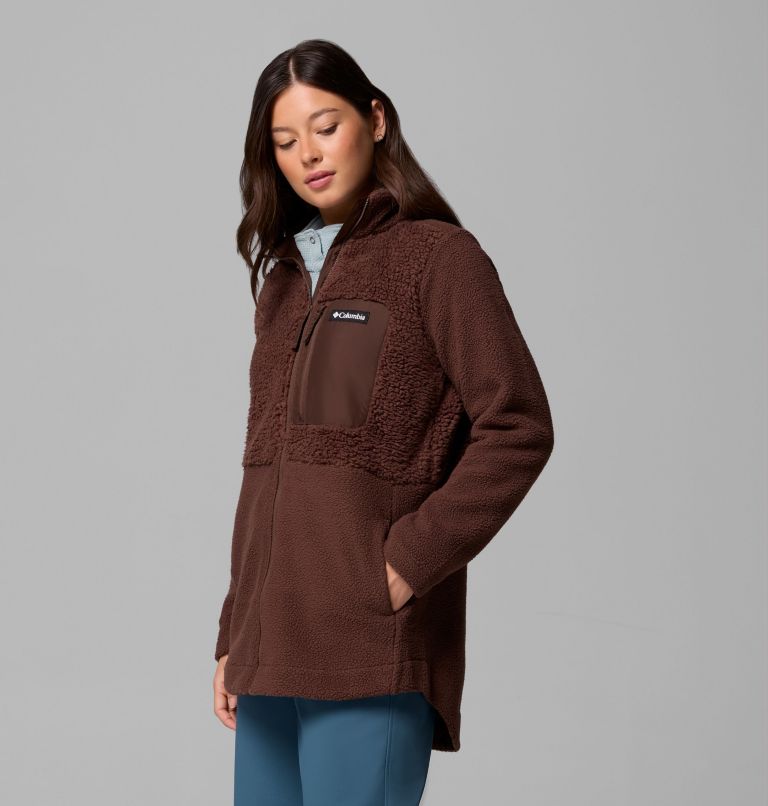 Women's Columbia Lodge Sherpa Full Zip Fleece Jacket, Color: Tobacco, image 4
