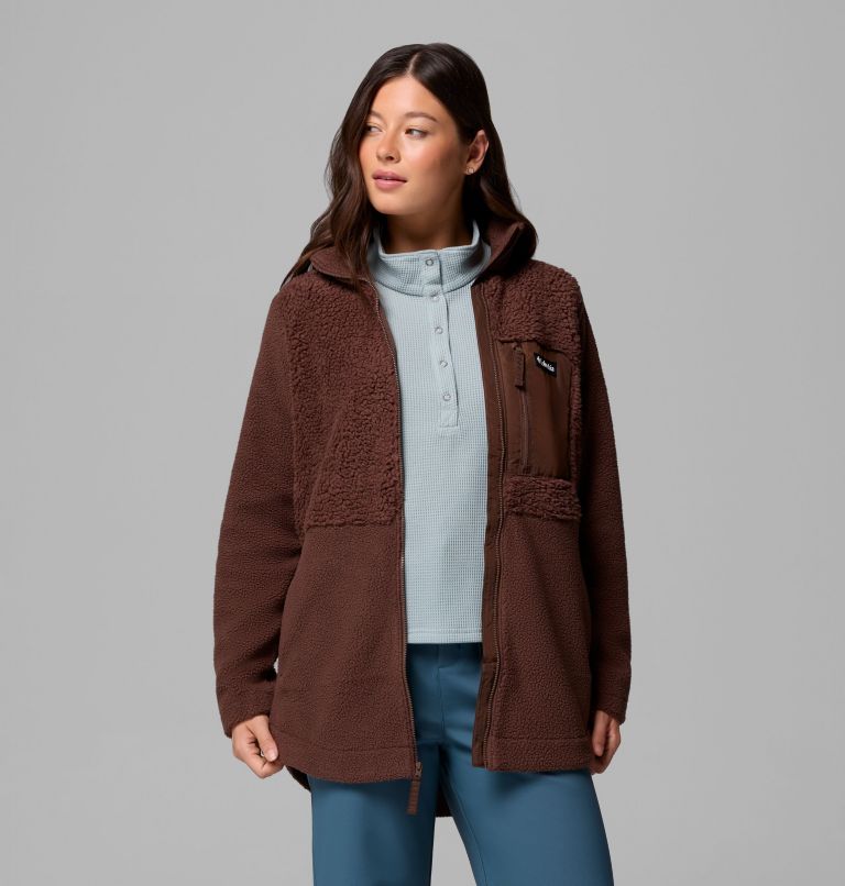 Women's Columbia Lodge Sherpa Full Zip Fleece Jacket, Color: Tobacco, image 5