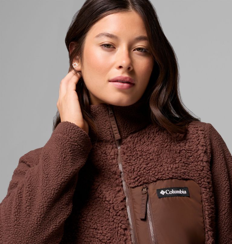 Women's Columbia Lodge Sherpa Full Zip Fleece Jacket, Color: Tobacco, image 6