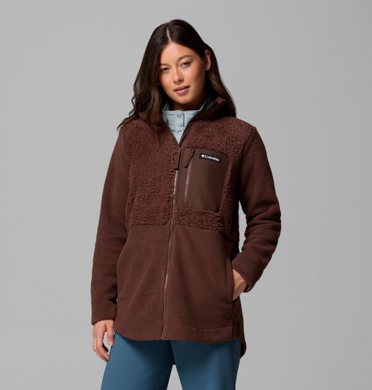 Women's Columbia Lodge Sherpa Full Zip Fleece Jacket, Color: Tobacco, image 1