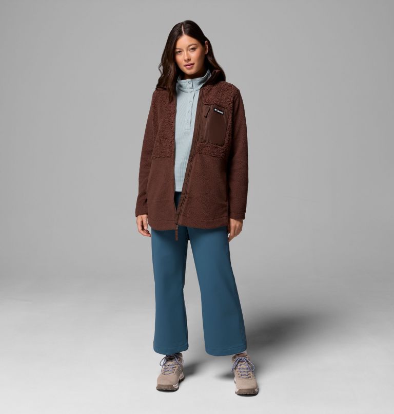 Women's Columbia Lodge Sherpa Full Zip Fleece Jacket, Color: Tobacco, image 2