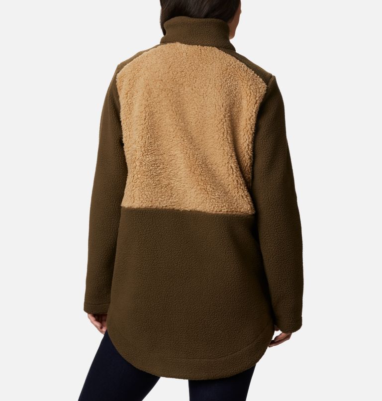 Women's Columbia Lodge Sherpa Long Fleece Jacket, Color: Olive Green, Beech, image 2