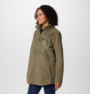 Chaqueta de forro polar sherpa Columbia Lodge para mujer, Color: Stone Green, image 4