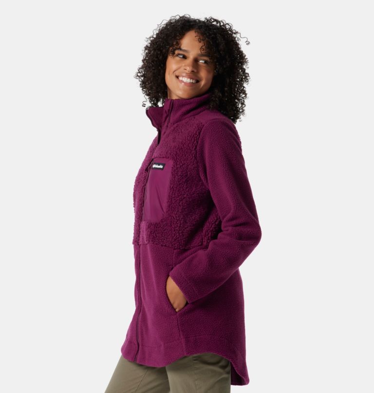 Thumbnail: Women's Columbia Lodge Sherpa Full Zip Fleece, Color: Marionberry, image 3