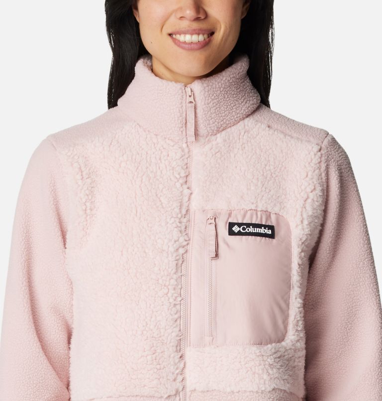 Women's Columbia Lodge Sherpa Full Zip Fleece, Color: Dusty Pink, image 4
