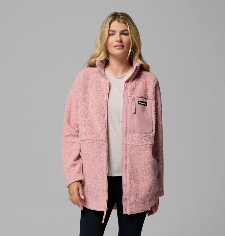 Women's Columbia Lodge Sherpa Full Zip Fleece Jacket, Color: Eraser Pink, image 5