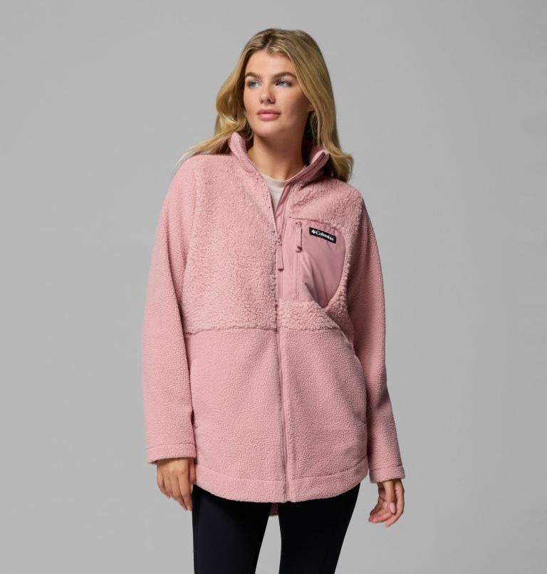 Women's Columbia Lodge Sherpa Full Zip Fleece Jacket, Color: Eraser Pink, image 1