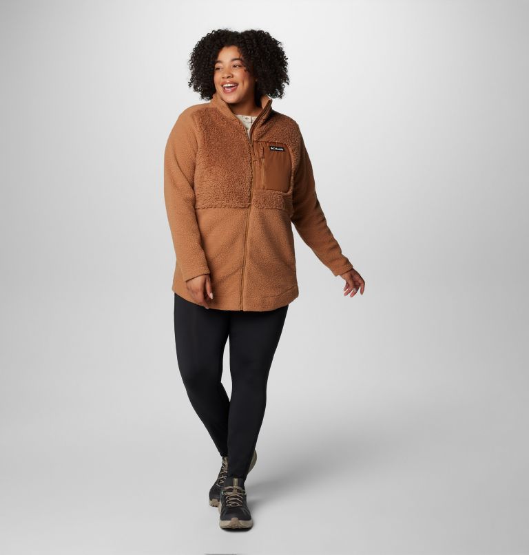 Women's Columbia Lodge Sherpa Full Zip Fleece Jacket - Plus Size, Color: Camel Brown, image 3