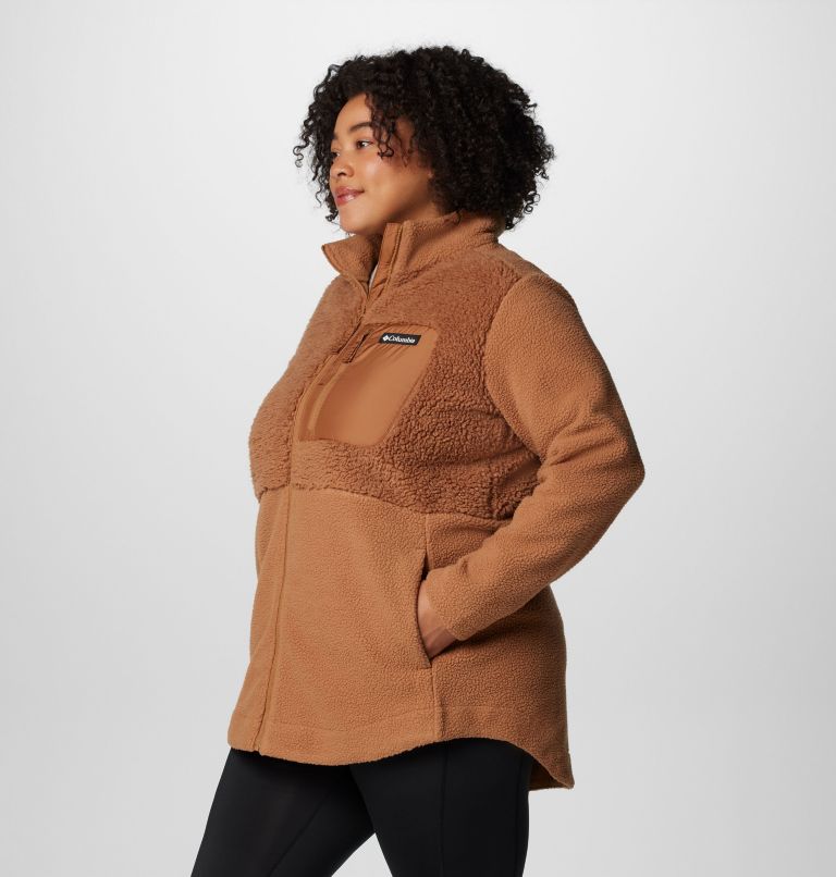 Women's Columbia Lodge Sherpa Full Zip Fleece Jacket - Plus Size, Color: Camel Brown, image 4
