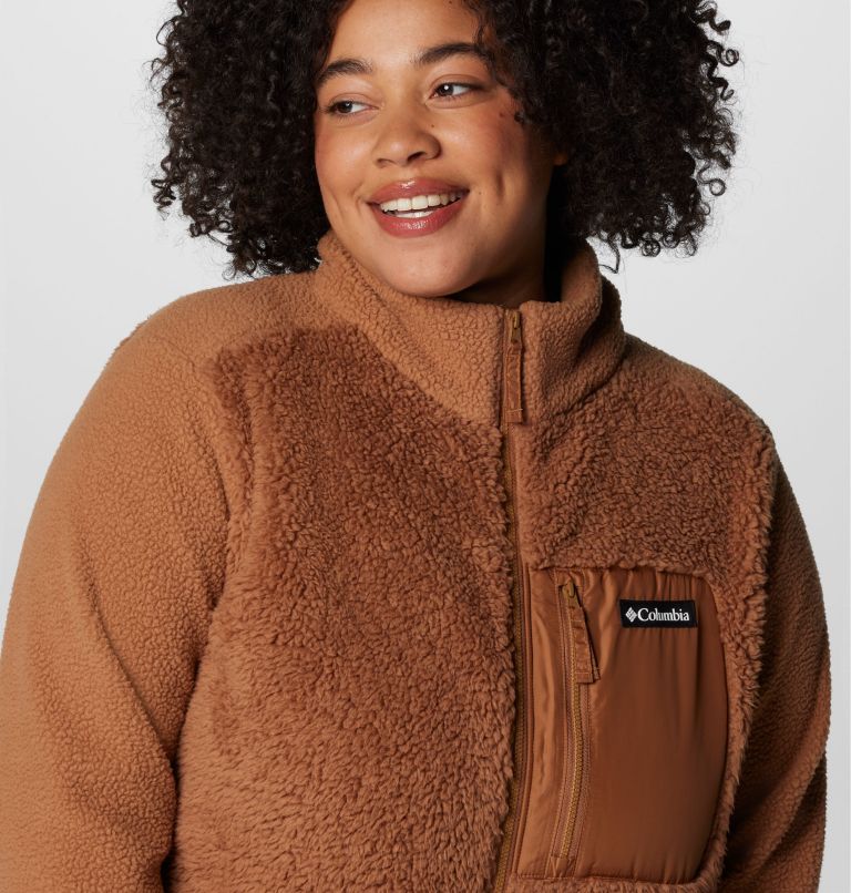 Women's Columbia Lodge Sherpa Full Zip Fleece Jacket - Plus Size, Color: Camel Brown, image 5