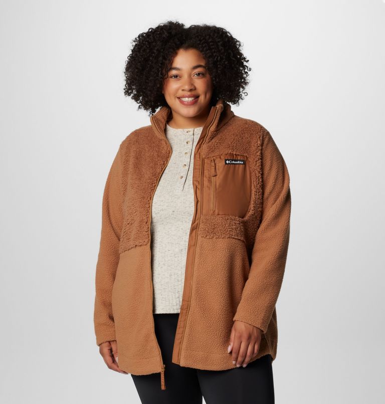 Women's Columbia Lodge Sherpa Full Zip Fleece Jacket - Plus Size, Color: Camel Brown, image 1