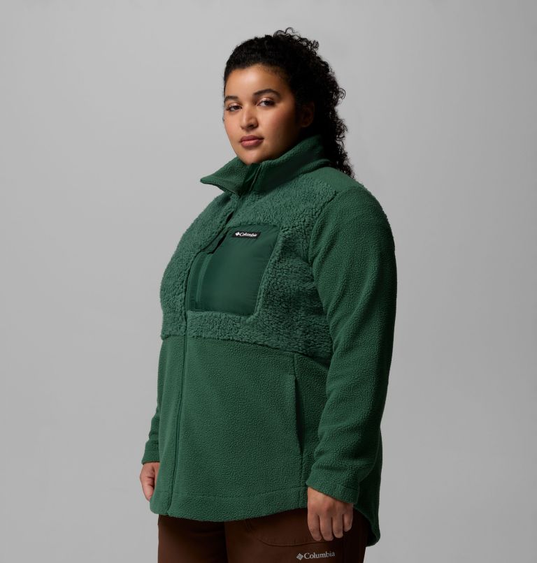 Women's Columbia Lodge Sherpa Full Zip Fleece Jacket - Plus Size, Color: Rain Forest, image 4