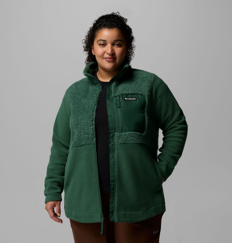 Women's Columbia Lodge Sherpa Full Zip Fleece Jacket - Plus Size, Color: Rain Forest, image 5