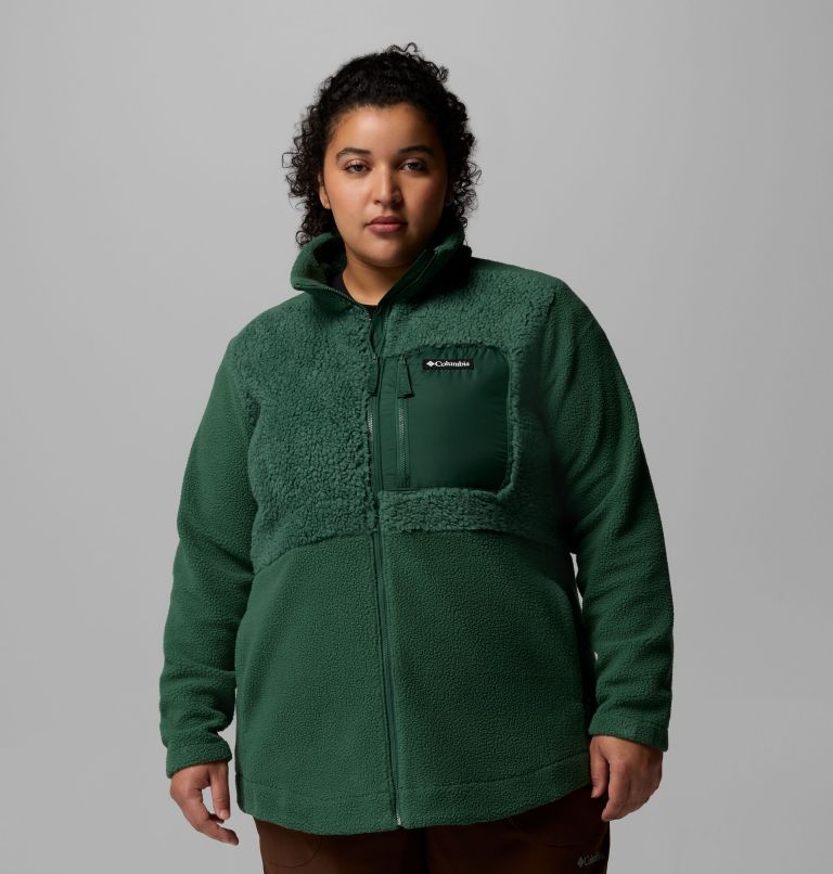 Women's Columbia Lodge Sherpa Full Zip Fleece Jacket - Plus Size, Color: Rain Forest, image 1
