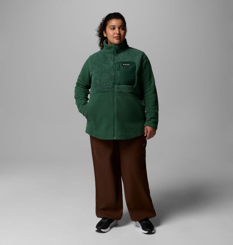 Women's Columbia Lodge Sherpa Full Zip Fleece Jacket - Plus Size, Color: Rain Forest, image 2