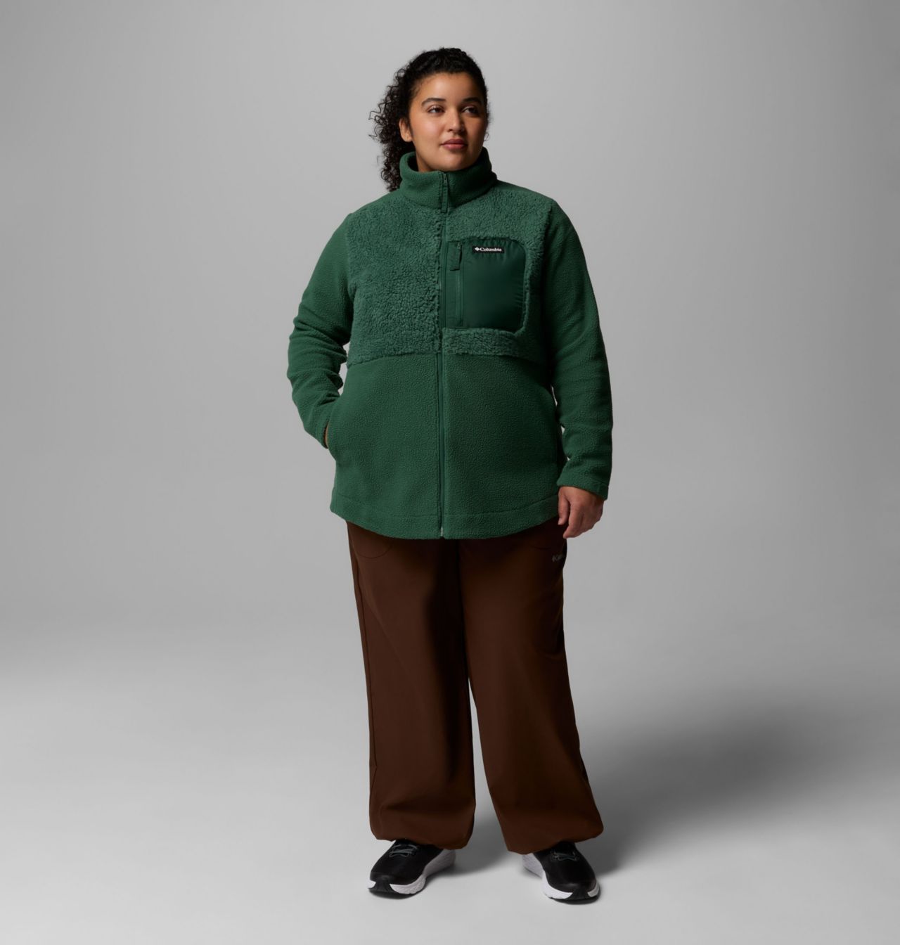 Women's Columbia Lodge™ Sherpa Full Zip Fleece Jacket - Plus Size 2