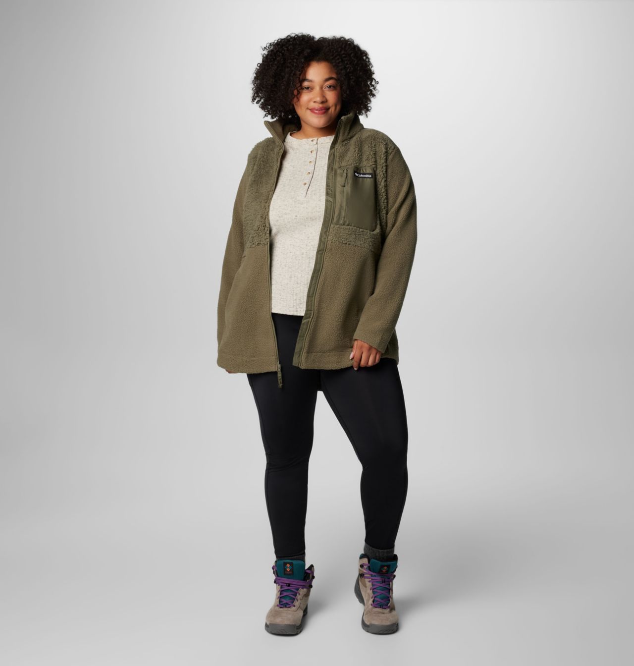 Women's Columbia Lodge™ Sherpa Full Zip Fleece Jacket - Plus Size 3