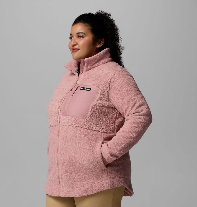 Women's Columbia Lodge Sherpa Full Zip Fleece Jacket - Plus Size, Color: Eraser Pink, image 4