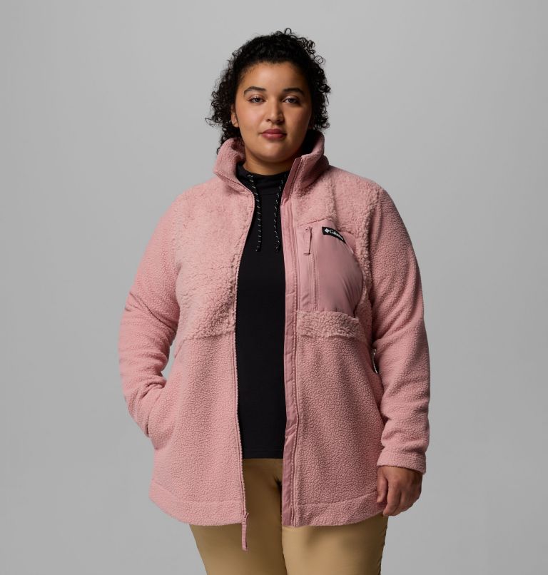 Women's Columbia Lodge Sherpa Full Zip Fleece Jacket - Plus Size, Color: Eraser Pink, image 5