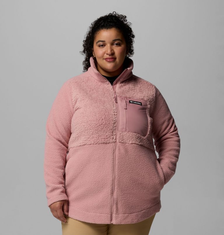 Women's Columbia Lodge Sherpa Full Zip Fleece Jacket - Plus Size, Color: Eraser Pink, image 1