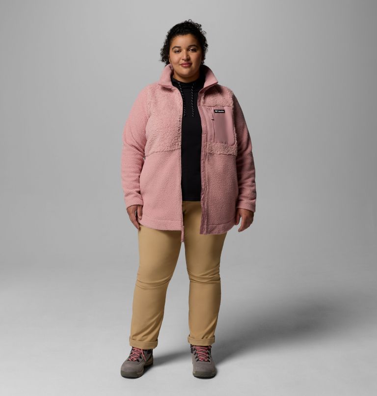 Women's Columbia Lodge Sherpa Full Zip Fleece Jacket - Plus Size, Color: Eraser Pink, image 2