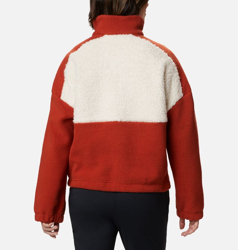 Columbia Lodge sherpa pullover fleece in red Exclusive at ASOS