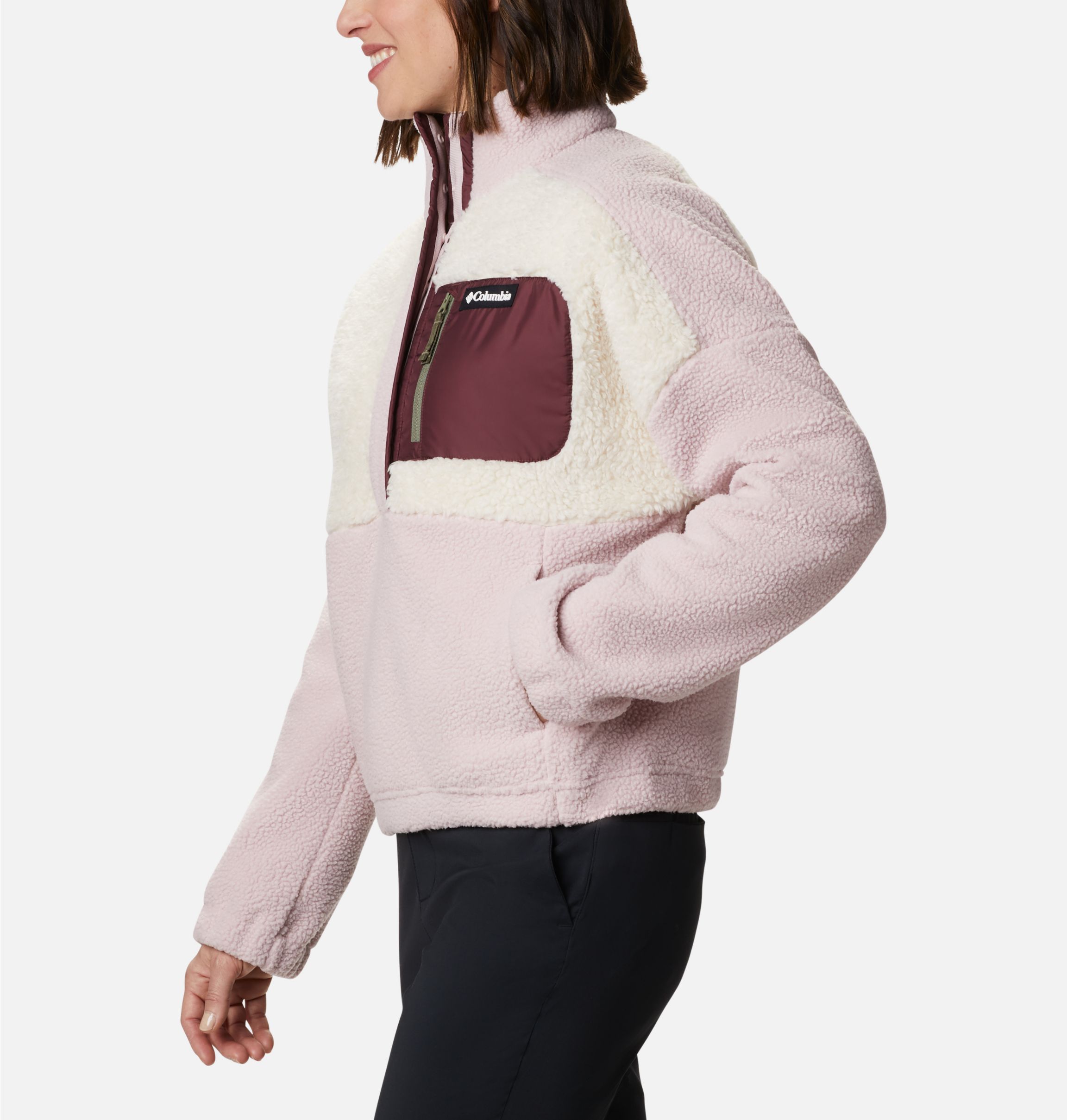 Columbia lodge sherpa 2025 pullover fleece in pink