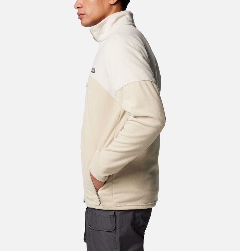 Men's Basin Trail Full Zip Fleece Jacket, Color: Ancient Fossil, Dark Stone, image 3