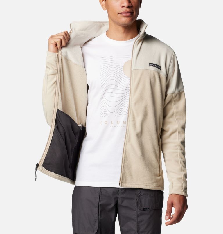 Men's Basin Trail Full Zip Fleece Jacket, Color: Ancient Fossil, Dark Stone, image 5