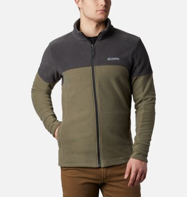 Men's Basin Trail Full Zip Fleece Jacket, Color: Stone Green, Shark, image 1