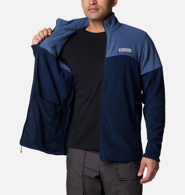 Men's Basin Trail Full Zip Fleece Jacket, Color: Collegiate Navy, Dark Mountain, image 5