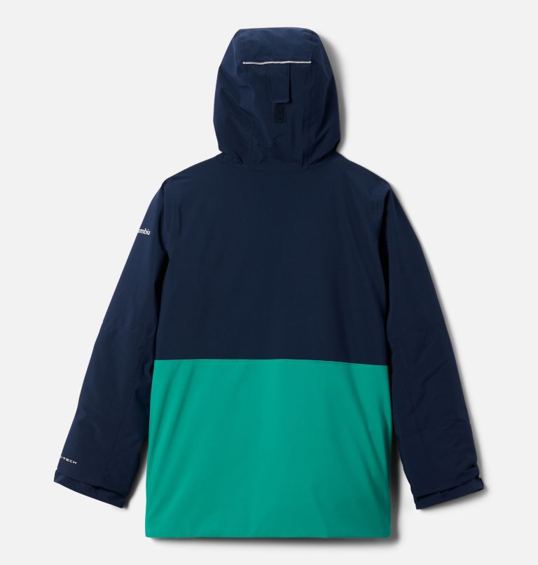Boys' Winter District Jacket, Color: Collegiate Navy, Bright Emerald