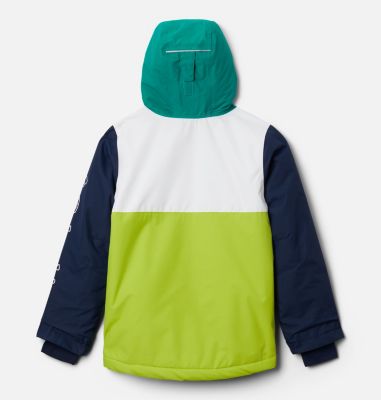 Youth Timber Turner&trade; Ski Jacket Timber Turner&trade; Jacket | 100 | XL, White, Brt Chrtrse, Coll Navy, Emerald G, back