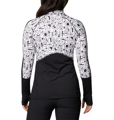Women's Winter Power Quarter Zip Knit Shirt Winter Power&trade; 1/4 Zip Knit | 307 | L, Black, White Typo Print, back