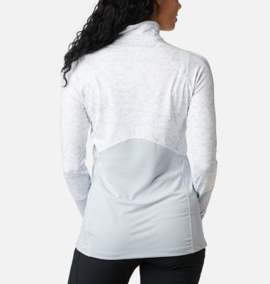 Haut avec zip 1/4 Winter Power femme  Winter Power&trade; 1/4 Zip Knit | 307 | S, Cirrus Grey, White Crackle Print, back