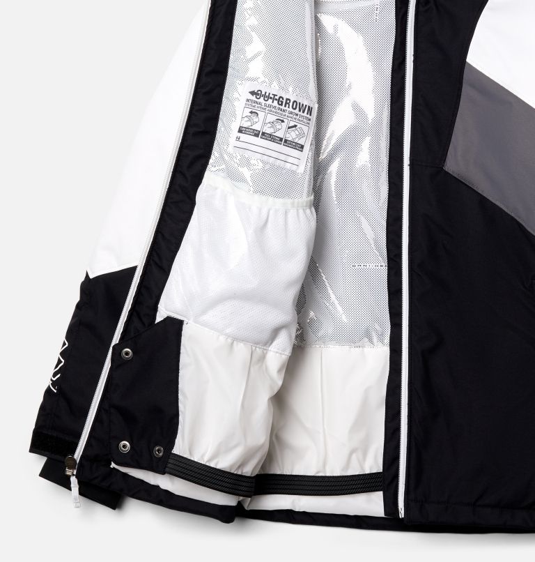 Thumbnail: Youth Alpine Diva Ski Jacket, Color: Black, White, City Grey, image 3