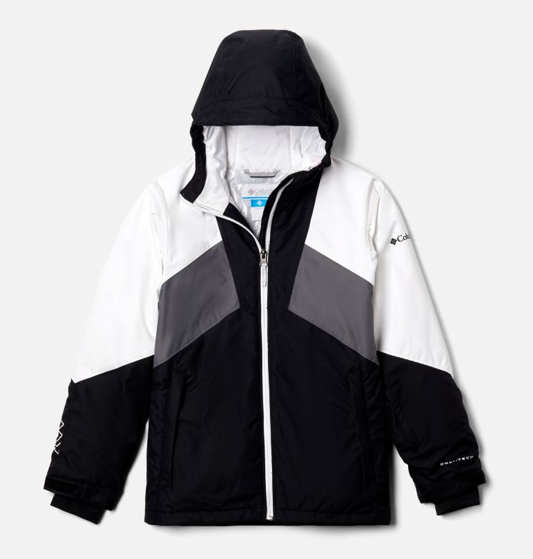 Youth Alpine Diva Ski Jacket, Color: Black, White, City Grey, image 1