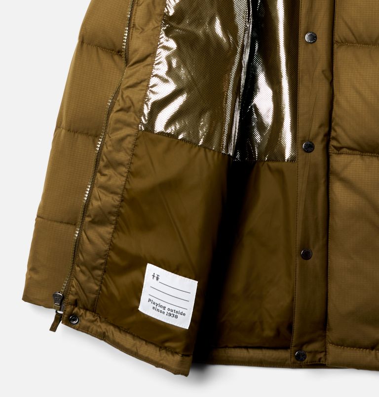 Boys' Forest Park Down Hooded Puffy Jacket, Color: New Olive Ripstop