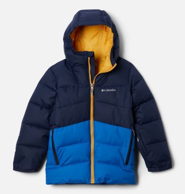 Columbia Boys' Rainy Trails Fleece Jacket, Bright Indigo/Coll Navy Slub, 2  Jahre : : Fashion