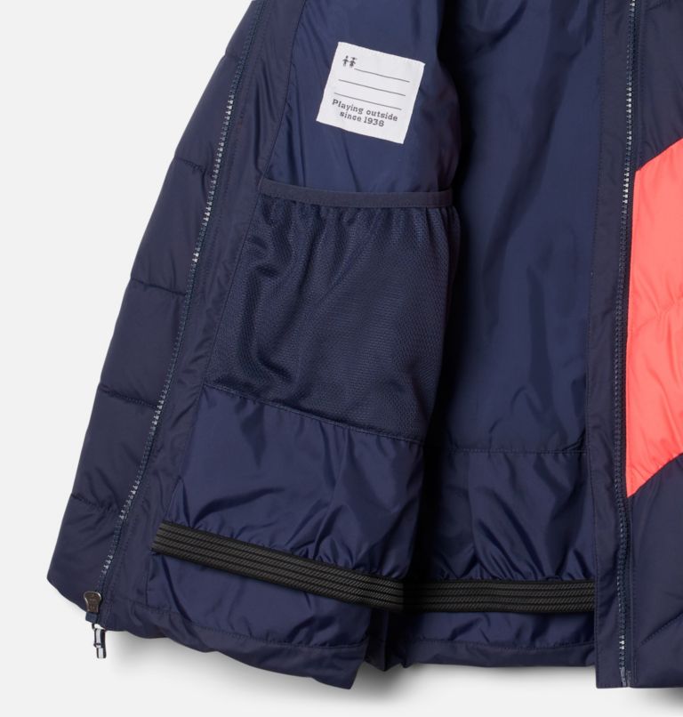 Girls' Arctic Blast Ski Jacket, Color: Nocturnal, Neon Sunrise, image 3