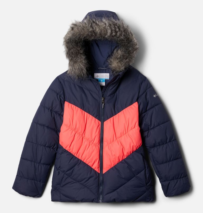 Thumbnail: Girls' Arctic Blast Ski Jacket, Color: Nocturnal, Neon Sunrise, image 1